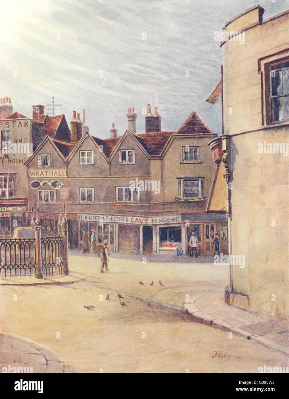 KINGSTON-UPON-THAMES: Die Krönung Stein. Surrey, antiken Druck 1914 Stockfoto