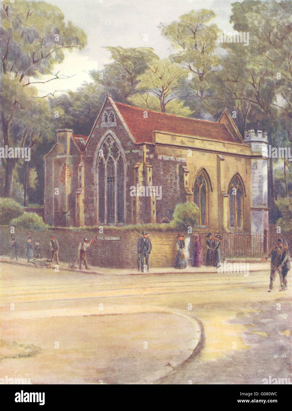 KINGSTON-UPON-THAMES: Lovekyn-Kapelle. Surrey, antiken Druck 1914 Stockfoto