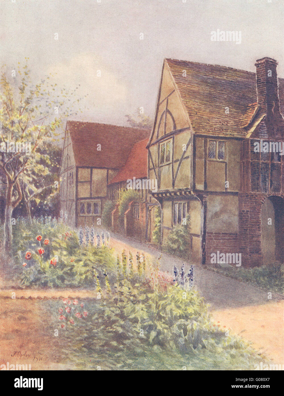 WALTON-ON-THAMES: Das Herrenhaus. Surrey, antiken Druck 1914 Stockfoto