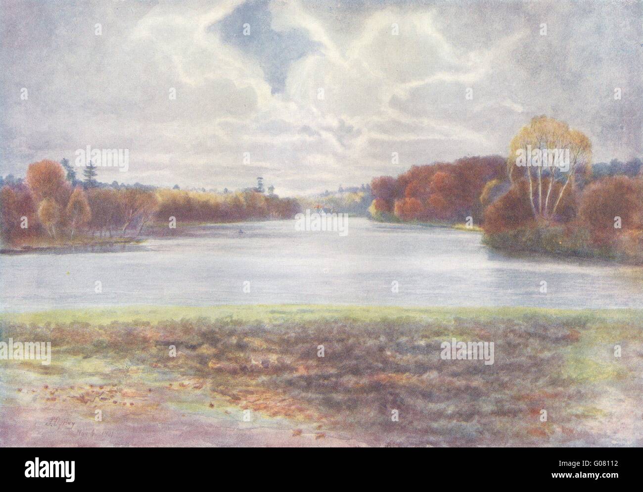 EGHAM: Virginia Water. Surrey, antiken Druck 1914 Stockfoto