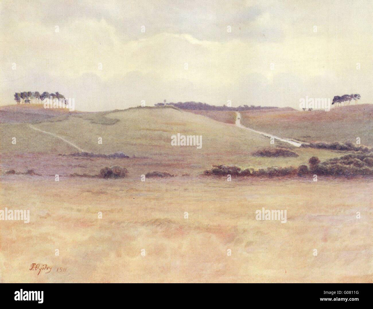 CHOBHAM: Chobham Common. Surrey, antiken Druck 1914 Stockfoto