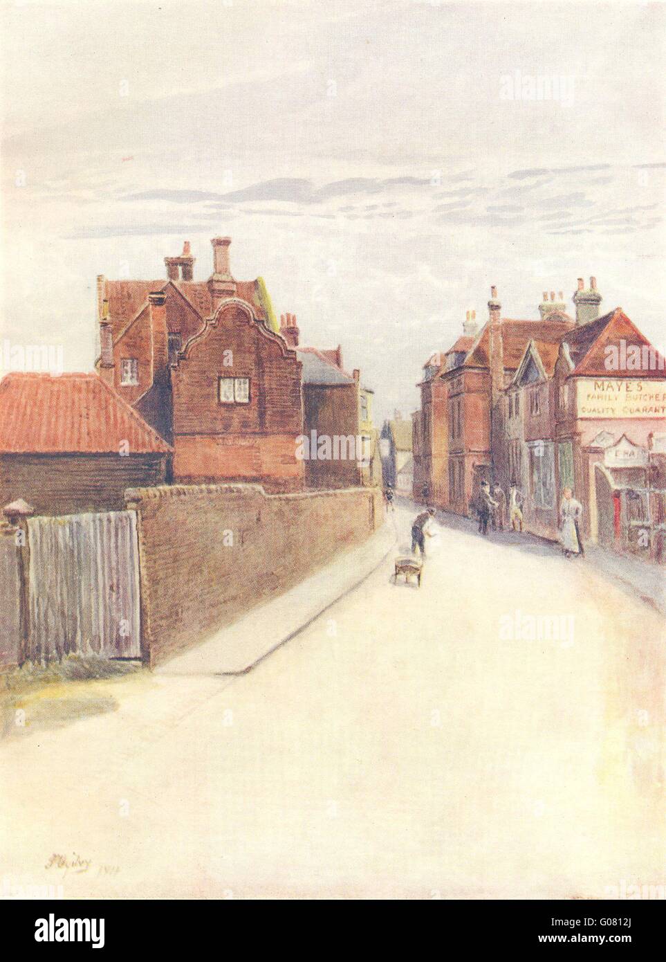 WOKING: Das alte Dorf. Surrey, antiken Druck 1914 Stockfoto