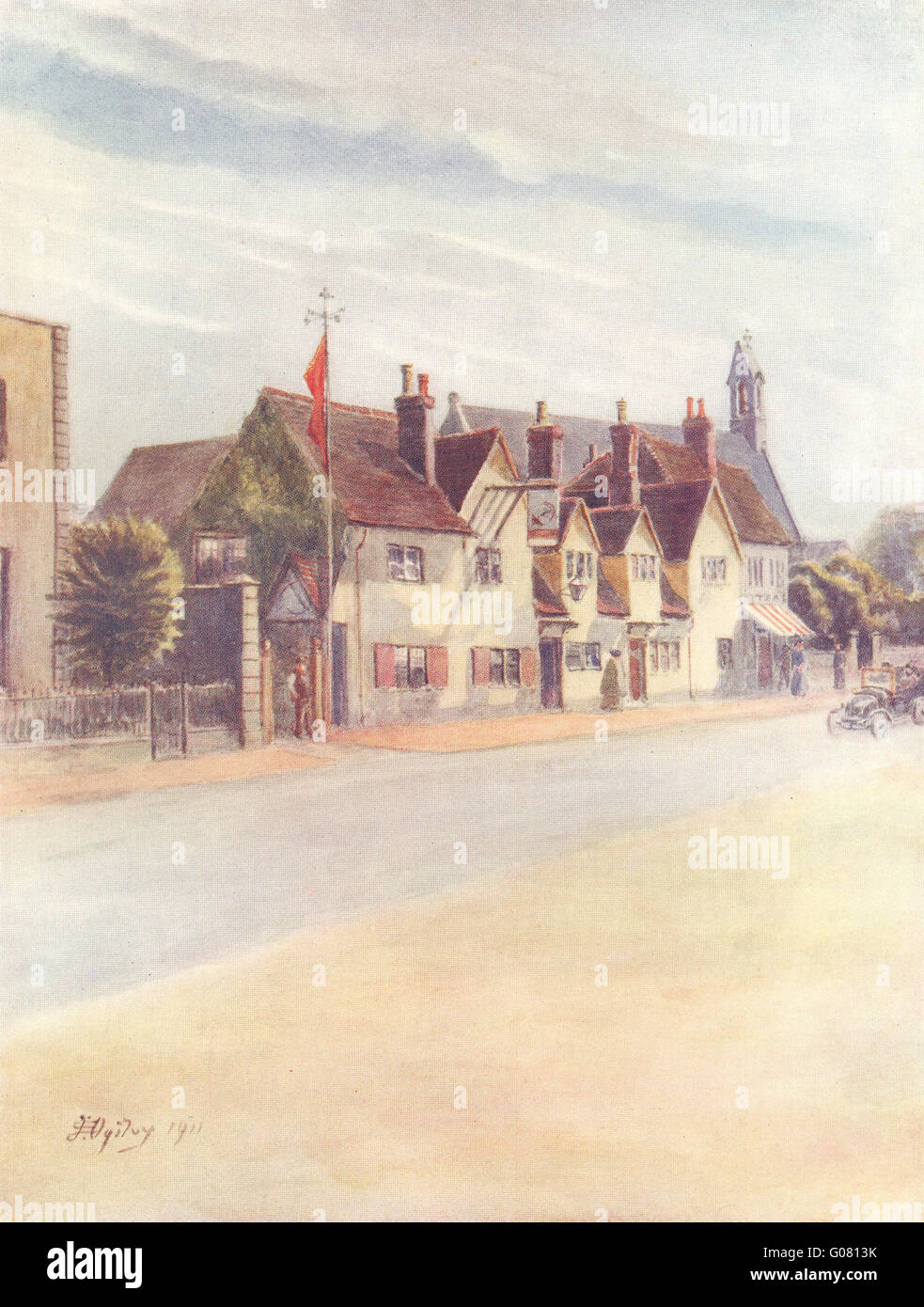 RIPLEY: Anchor Inn. Surrey, antiken Druck 1914 Stockfoto