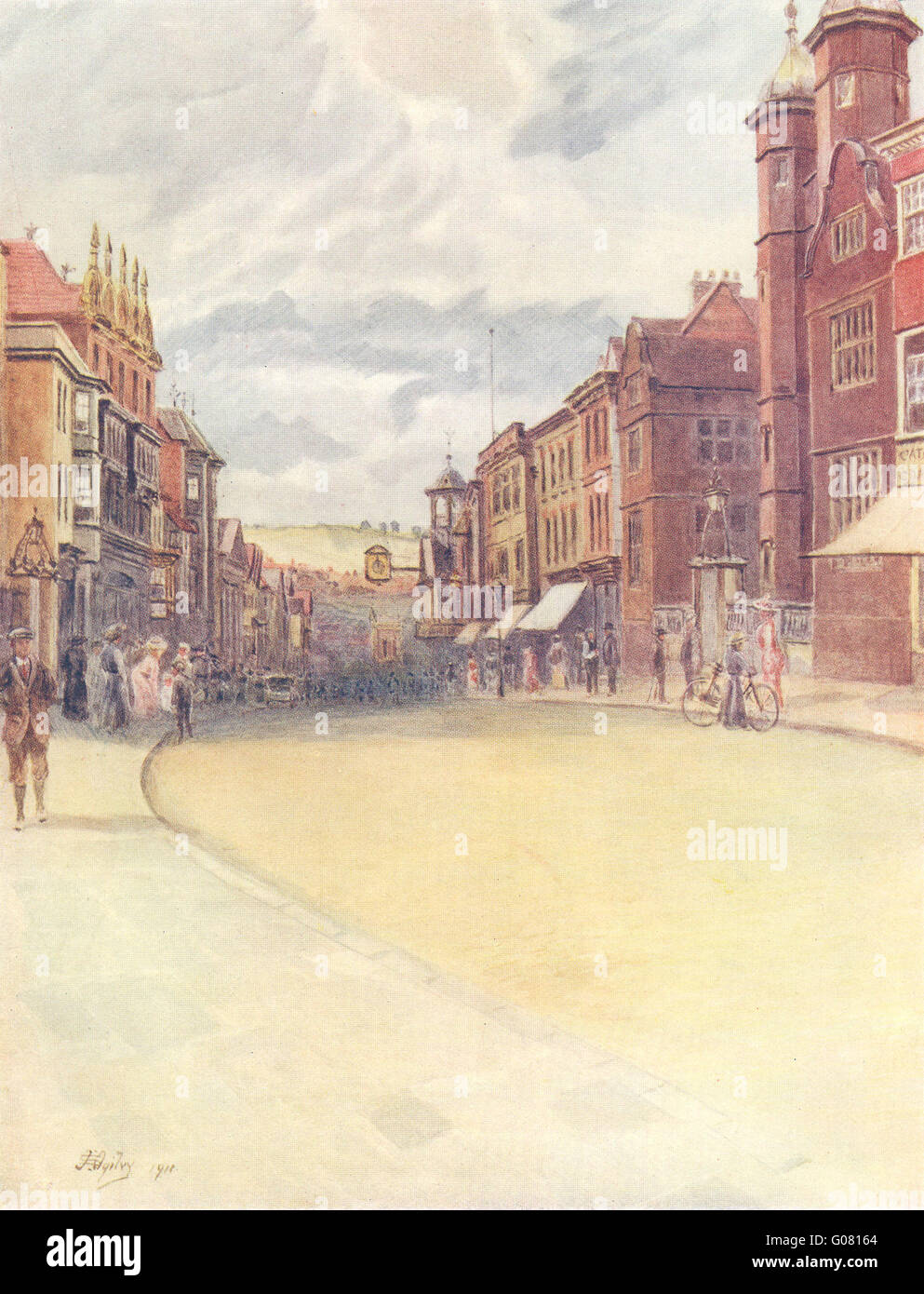 GUILDFORD: Der High Street. Surrey, antiken Druck 1914 Stockfoto