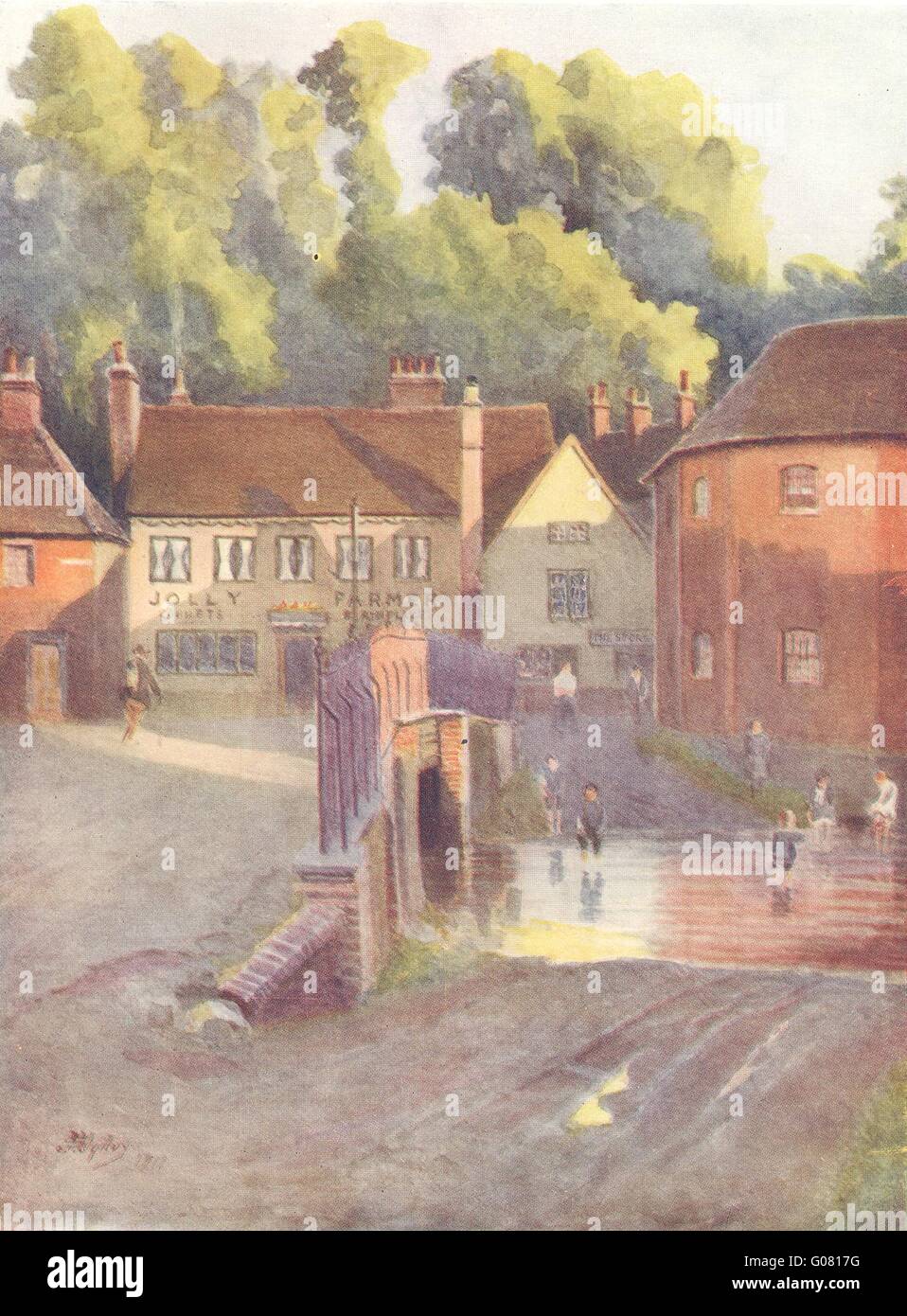 FARNHAM: Cobbetts Geburtsort. Surrey, antiken Druck 1914 Stockfoto