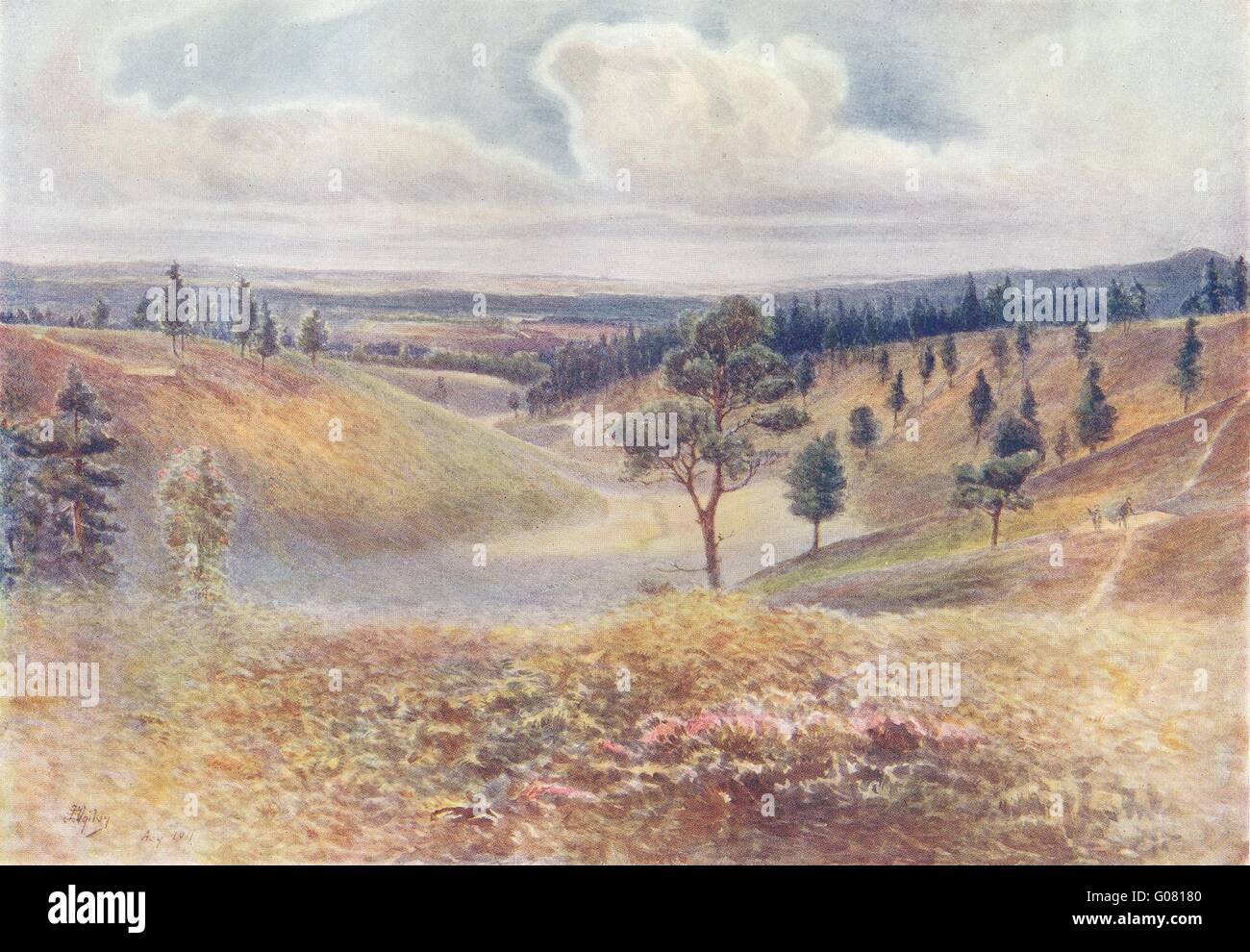 HINDHEAD: Blick von Beacon Hill. Surrey, antiken Druck 1914 Stockfoto