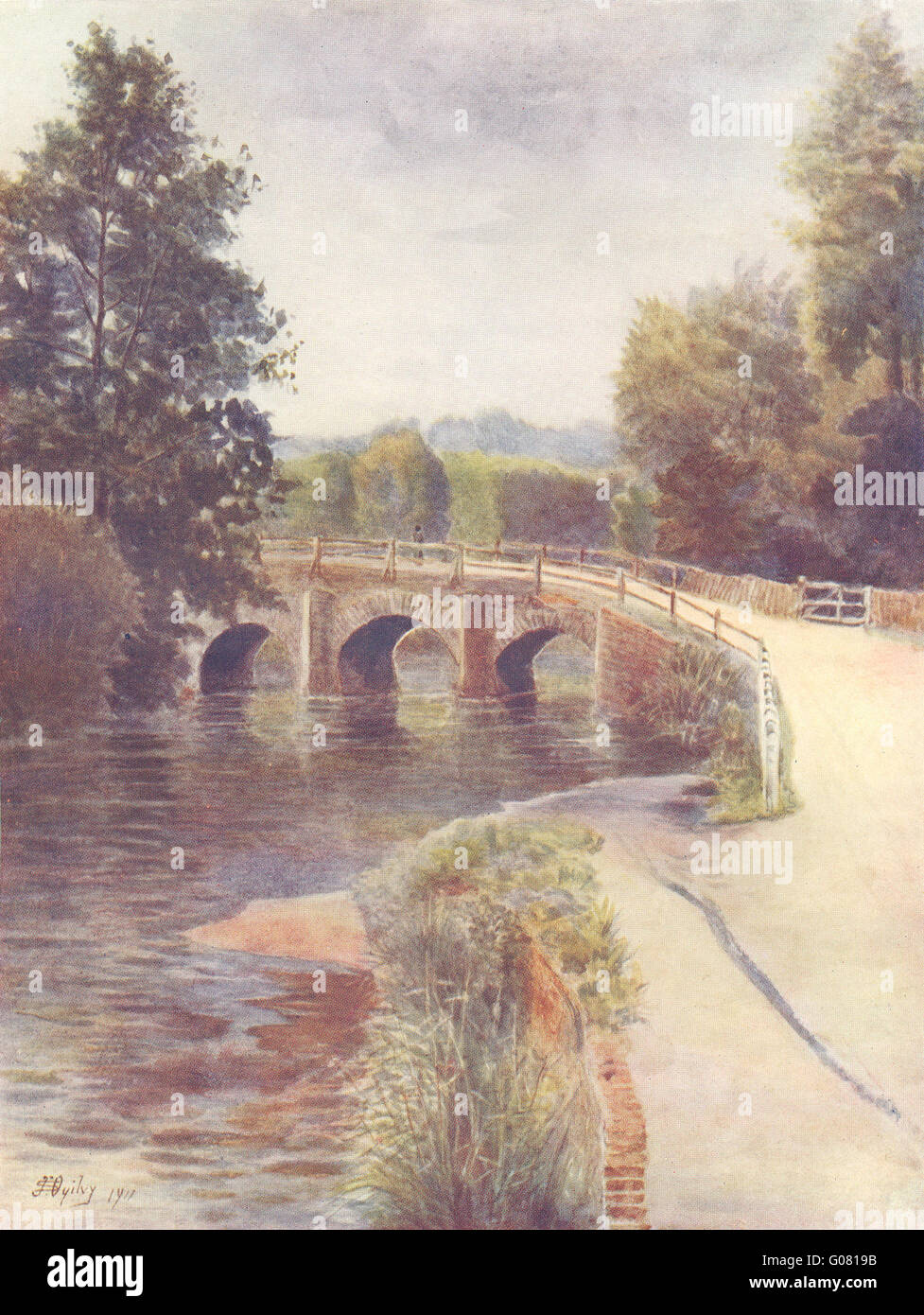 EASHING Brücke: Eashing Brücke. Surrey, antiken Druck 1914 Stockfoto