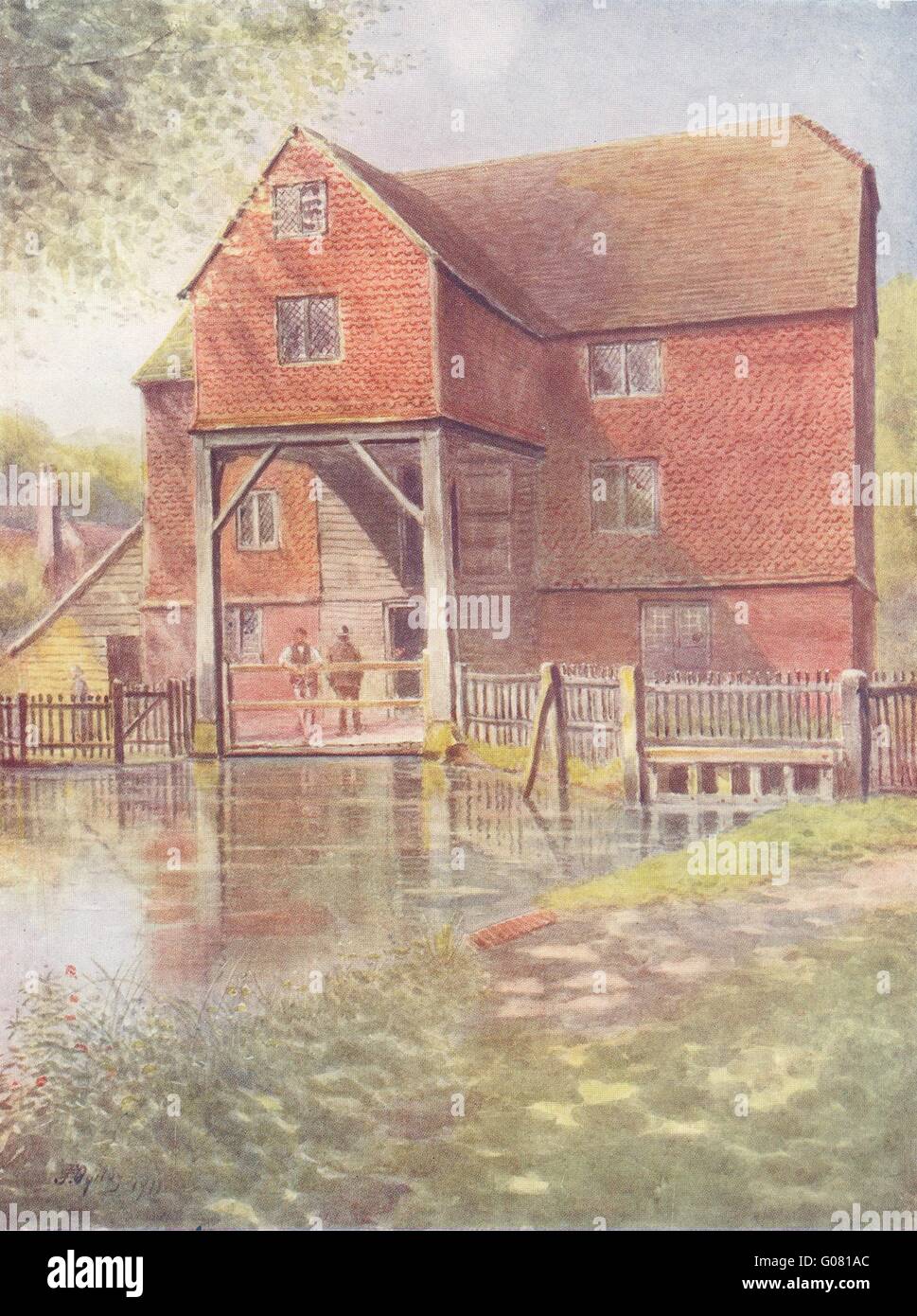 SHALFORD: Shalford Mühle. Surrey, antiken Druck 1914 Stockfoto