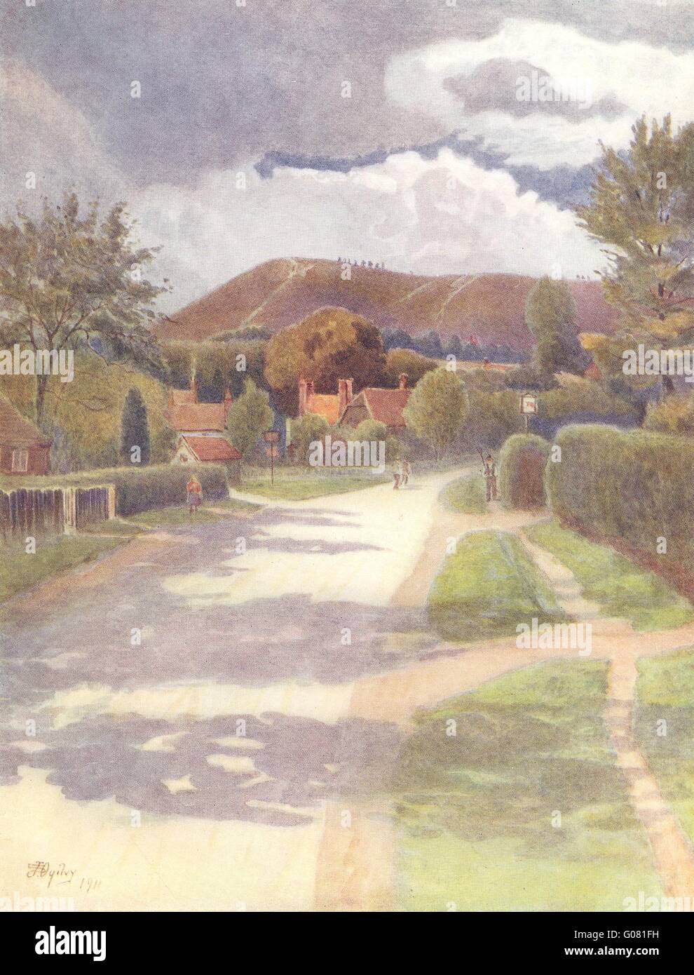 EWHURST: Das Dorf. Surrey, antiken Druck 1914 Stockfoto