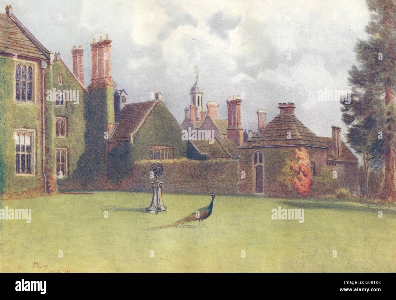 BAYNARDS: Blick von der Süd-Terrasse. Surrey, antiken Druck 1914 Stockfoto