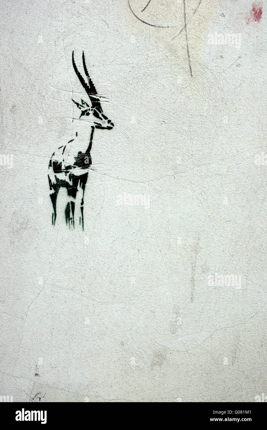 Steinbock Street Art Stockfoto