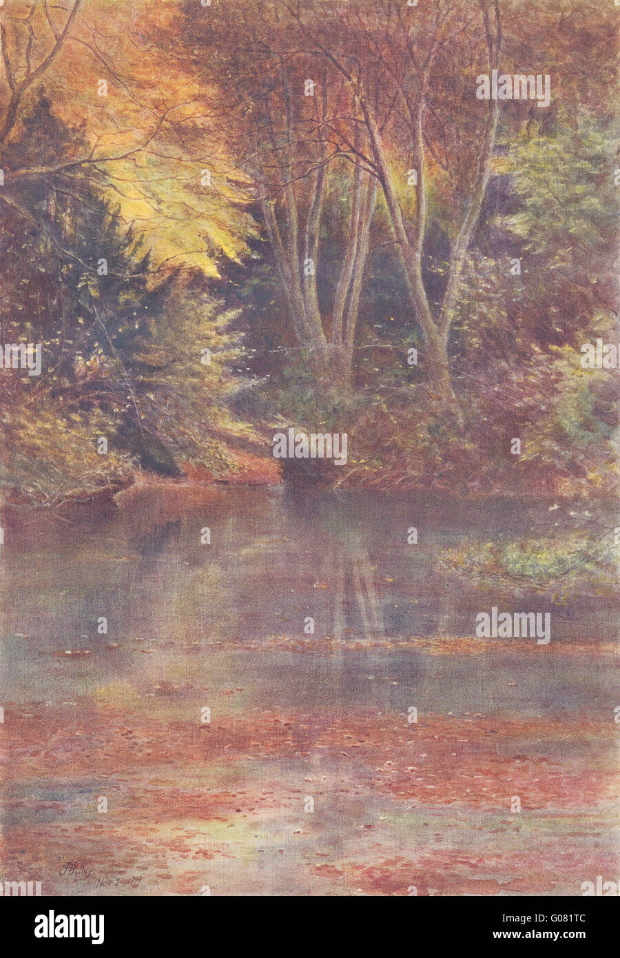 GOMSHALL und SHERE: Der Stille Pool. Surrey, antiken Druck 1914 Stockfoto