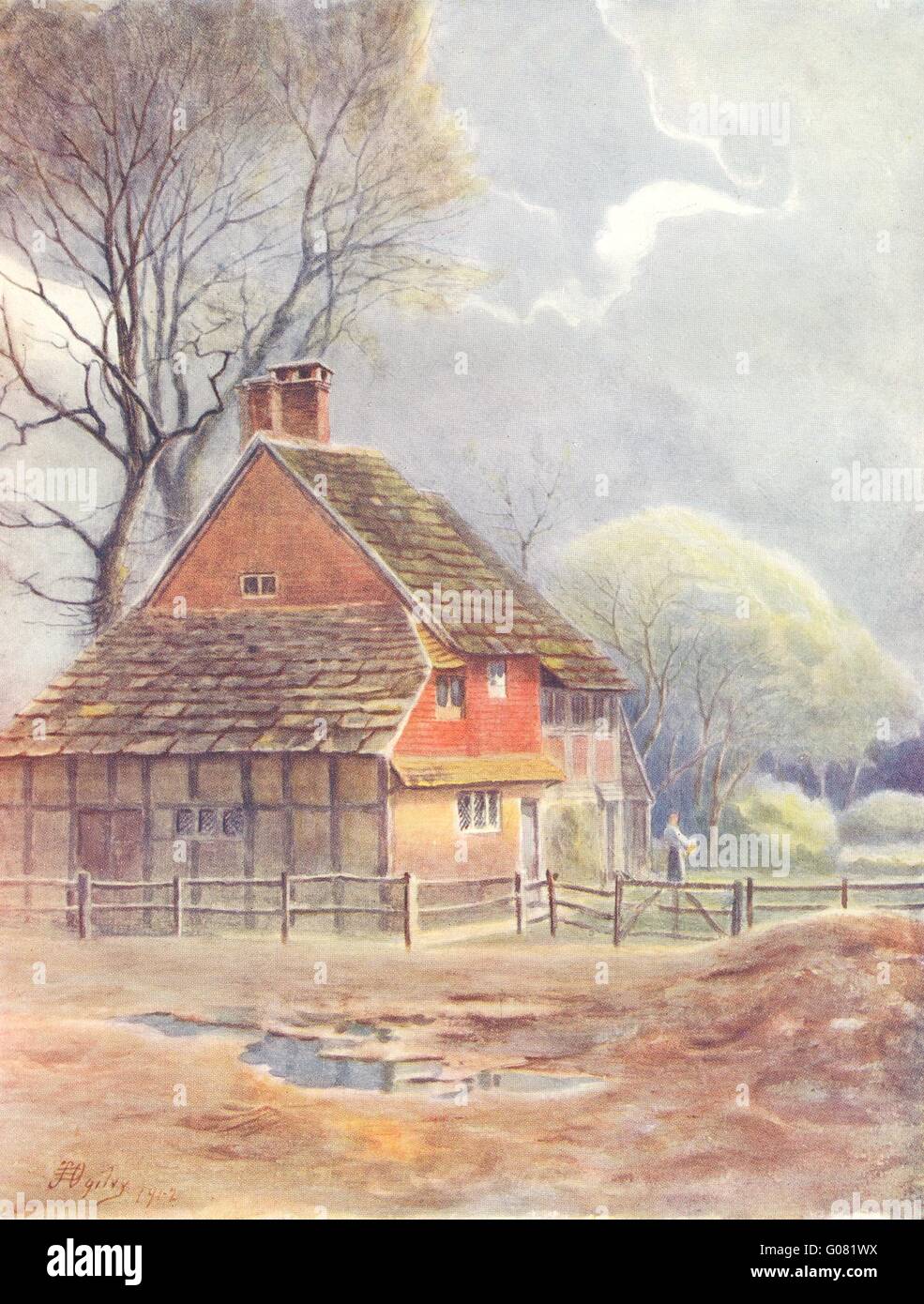 Wien: Parklands Farm. Surrey, antiken Druck 1914 Stockfoto