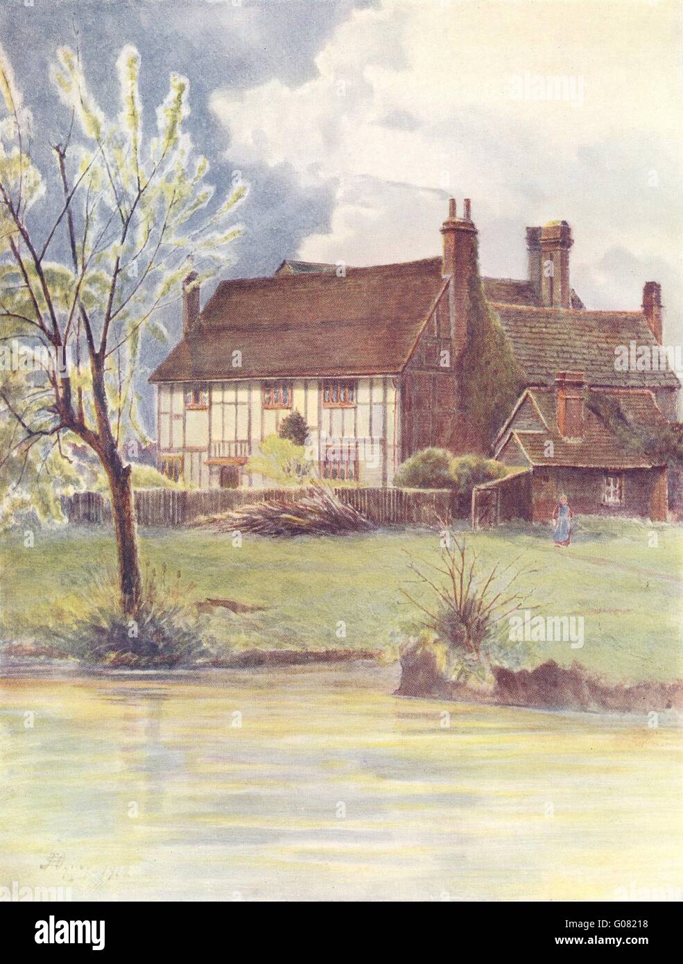 NEWDIGATE: Newdigate Old Place. Surrey, antiken Druck 1914 Stockfoto