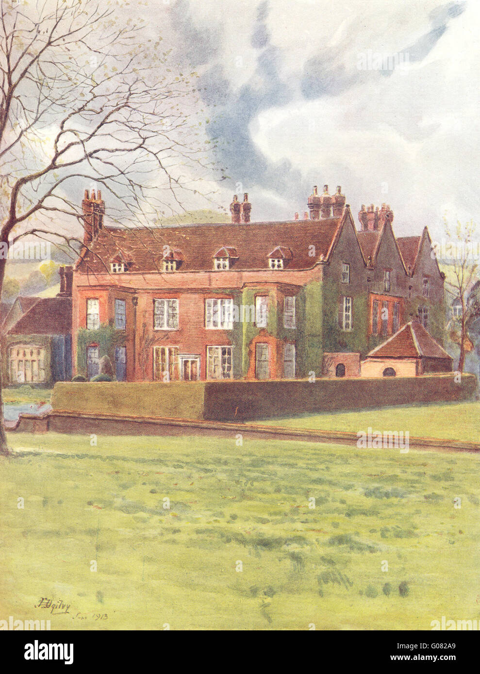 OXTED: Barrow Green Court. Surrey, antiken Druck 1914 Stockfoto