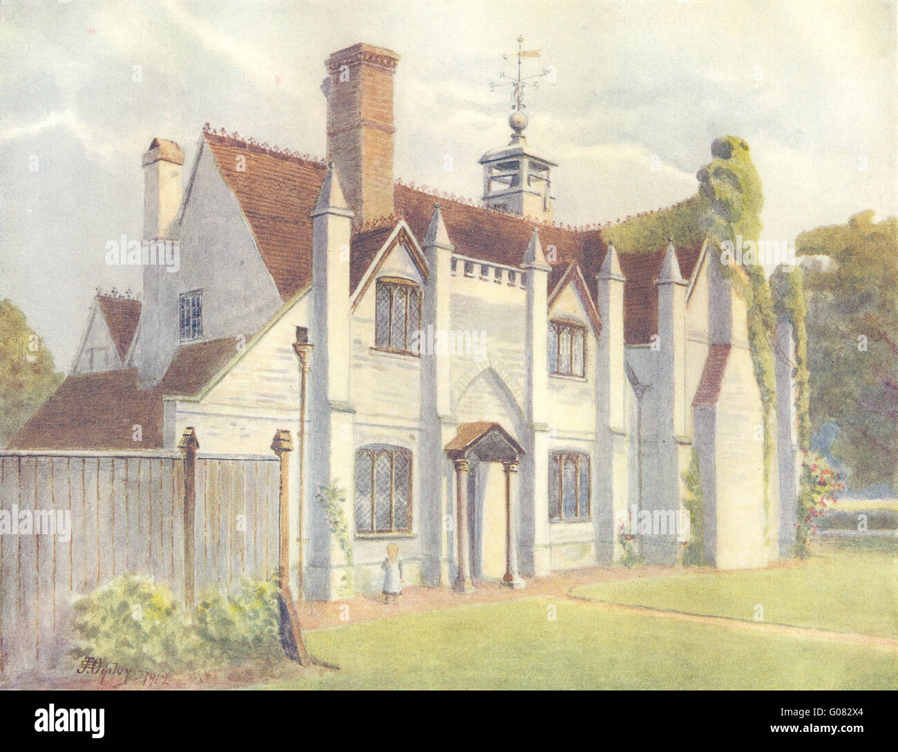 WOODHATCH und LEIGH: Leigh statt. Surrey, antiken Druck 1914 Stockfoto