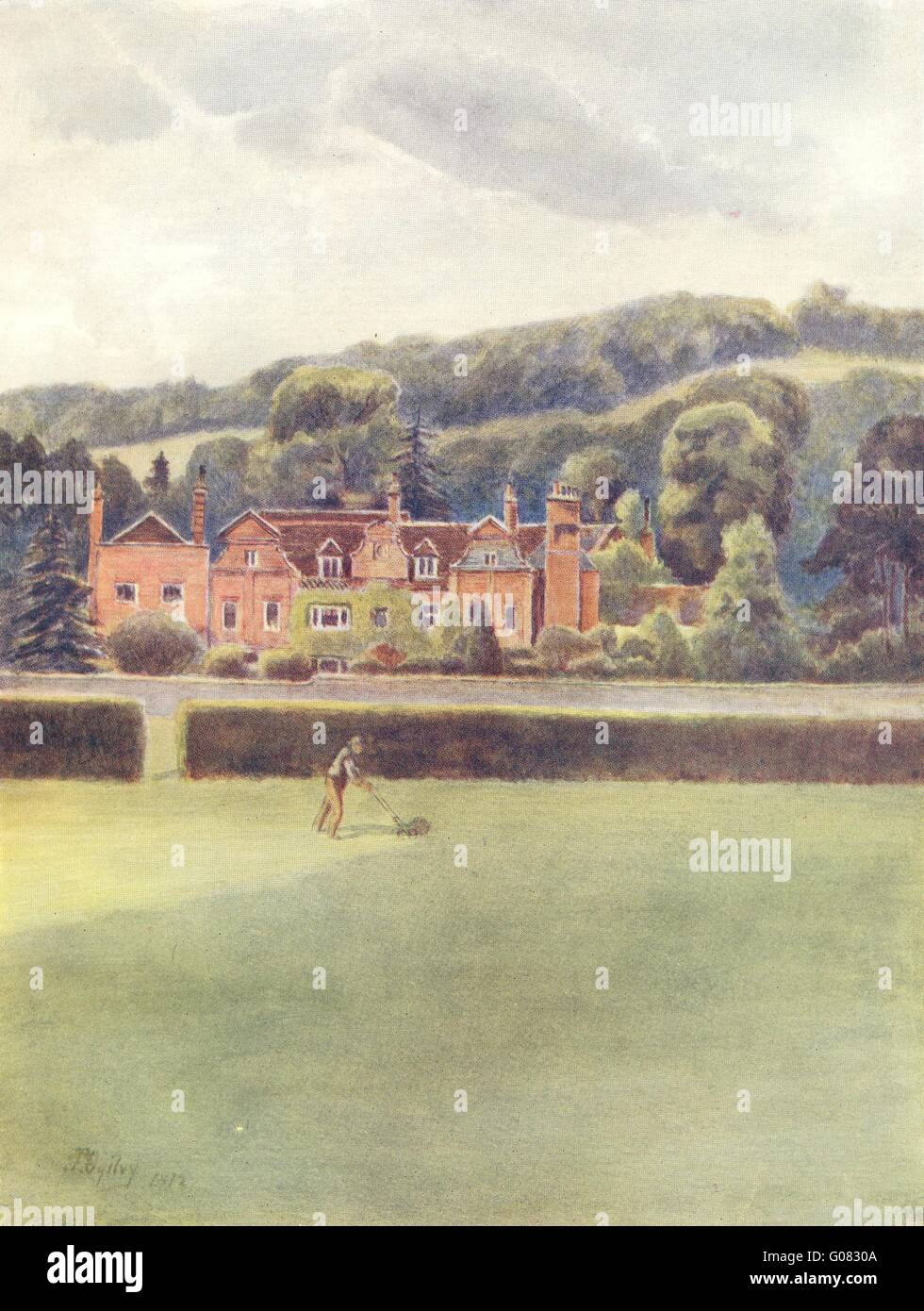 MICKLEHAM: Das alte Haus. Surrey, antiken Druck 1914 Stockfoto