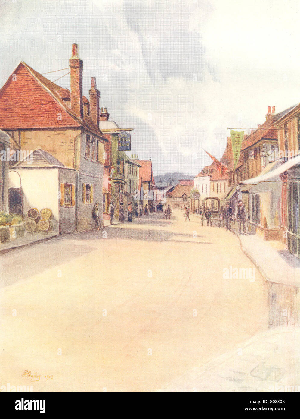 LEATHERHEAD: High Street. Surrey, antiken Druck 1914 Stockfoto