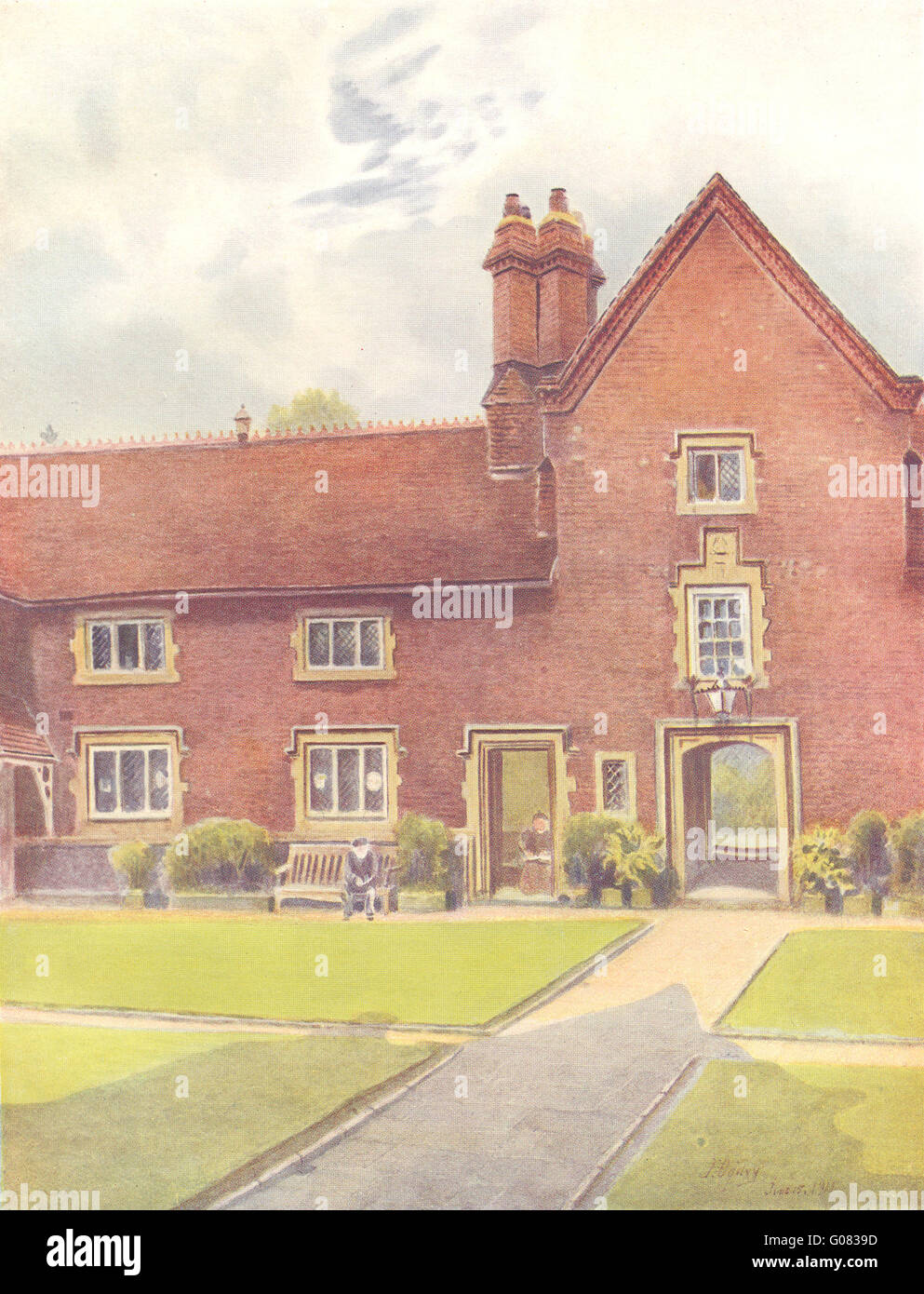 CROYDON: Whitgift Krankenhaus. Surrey, antiken Druck 1914 Stockfoto