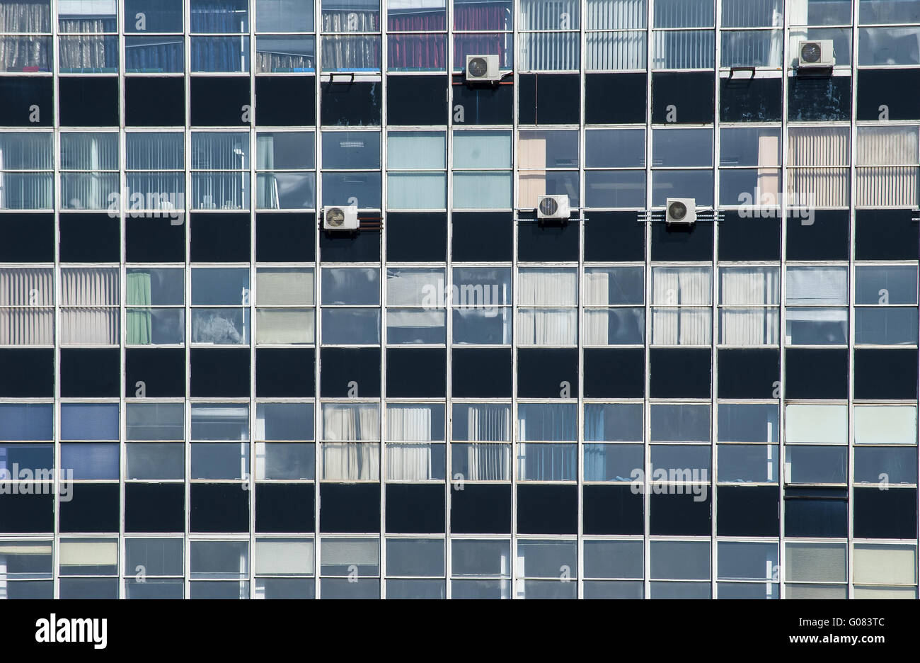Veraltete Bürogebäude Wandsegment vom 20. c Stockfoto