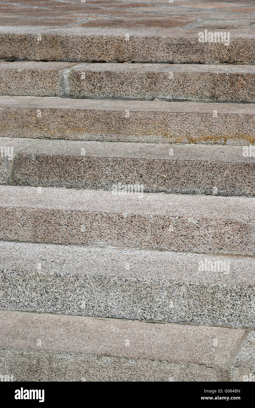 Granit Steintreppen Closeup in sonniger Tag als backg Stockfoto