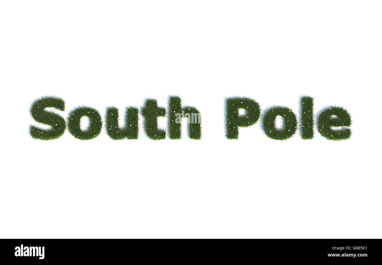 Südpol: Serie Schriftarten aus realistischen grass Sprache E Stockfoto