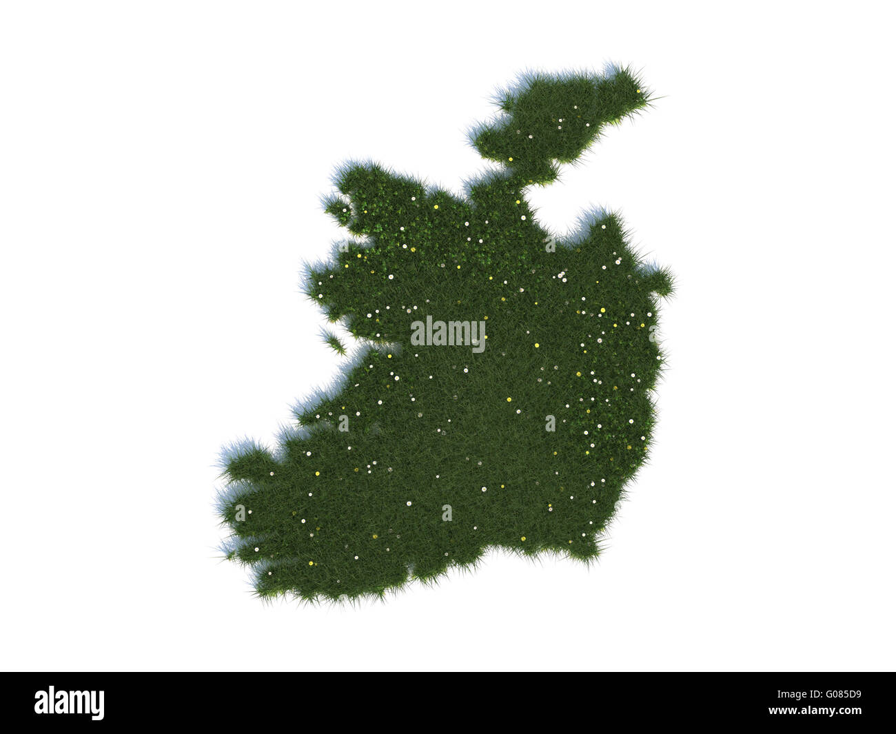 Karte von Irland Reihe Länder aus realistischen Grass Stockfoto