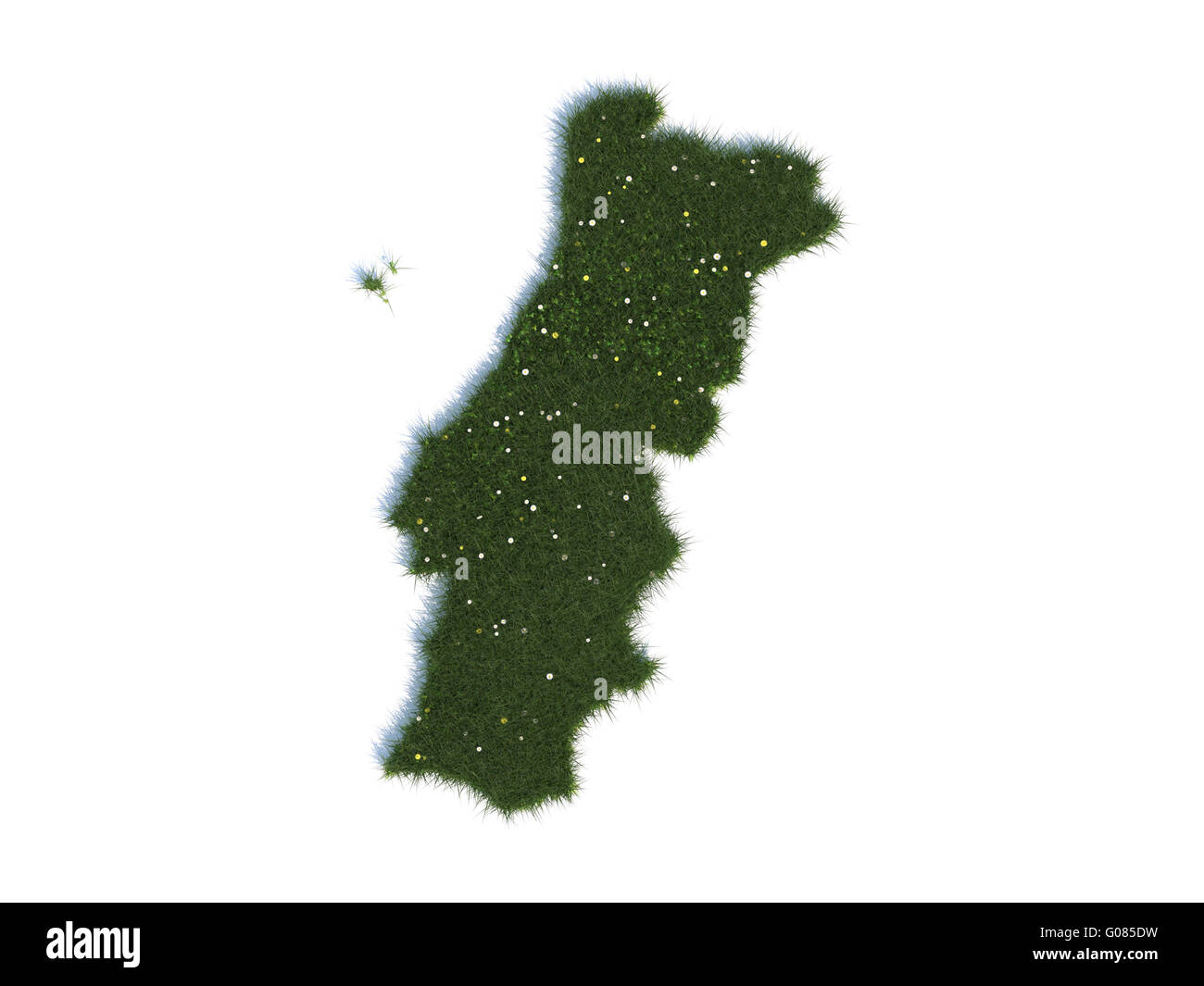 Karte von Portugal Serie Länder aus realistischen Grass Stockfoto