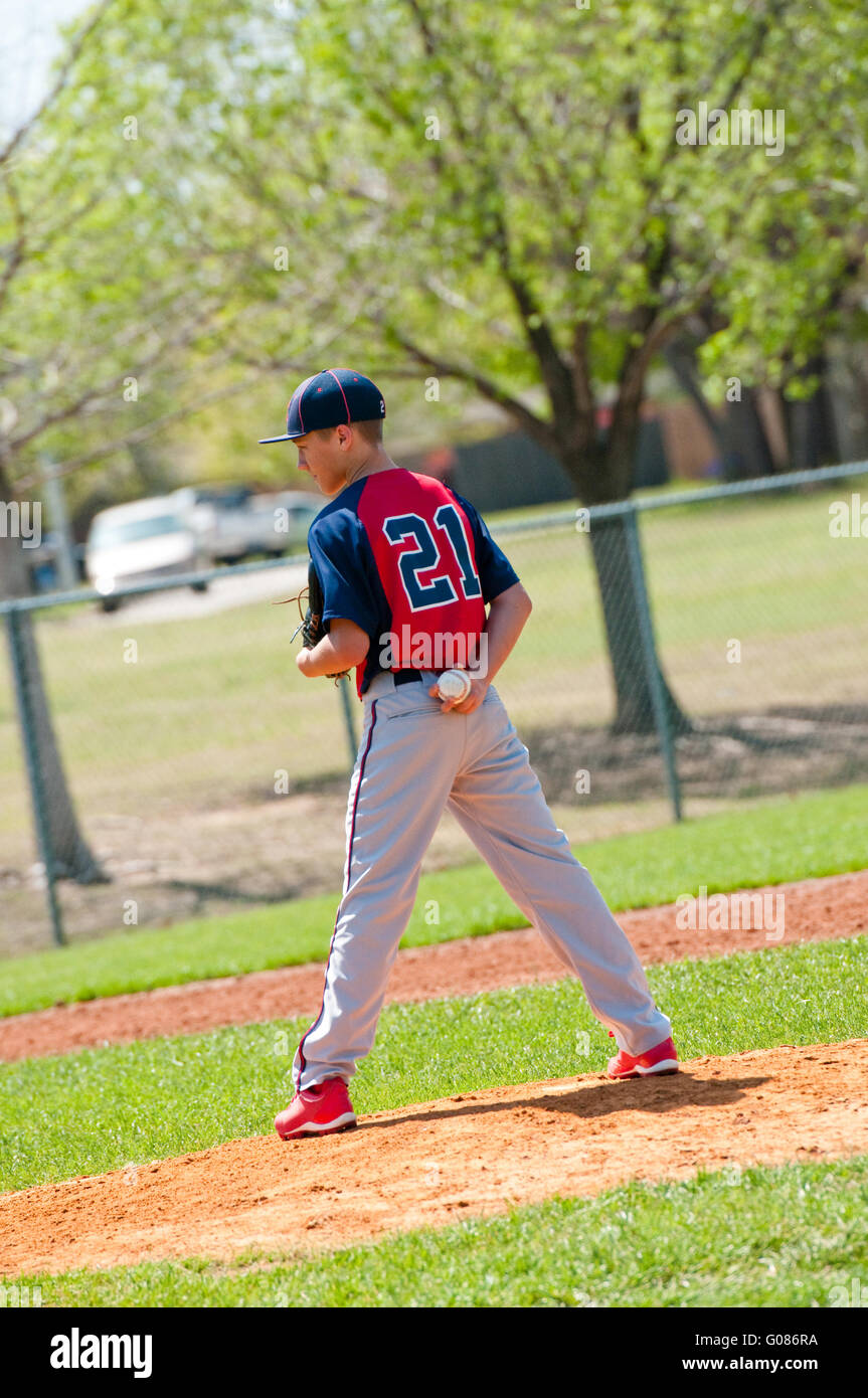 Teen Baseballspieler Stockfoto