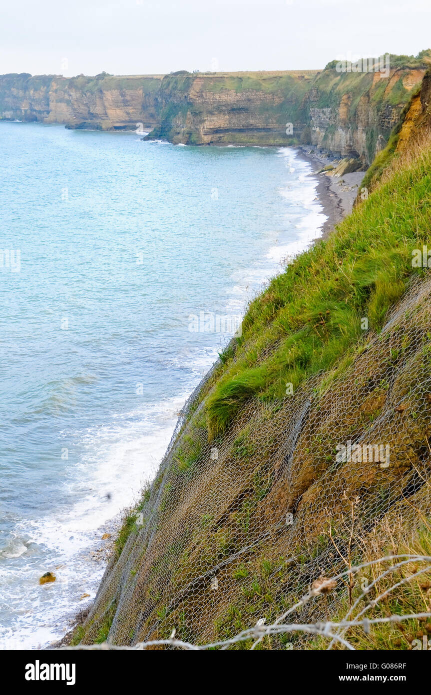 Pointe du Hoc, Normandie, Frankreich Stockfoto