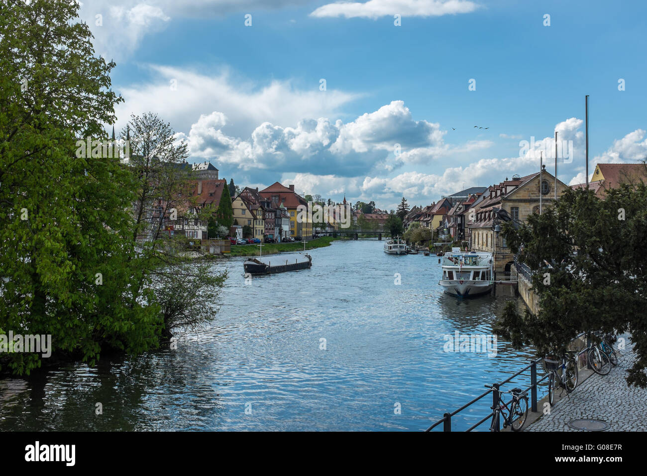 Bamberg-Klein Venedig vom unteren Brücke Stockfoto