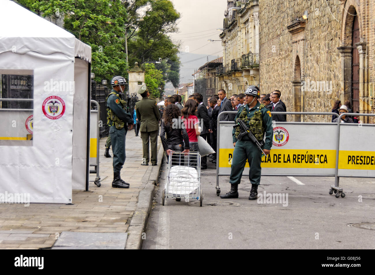 Präsidentengarde, Bogotá, Kolumbien Stockfoto