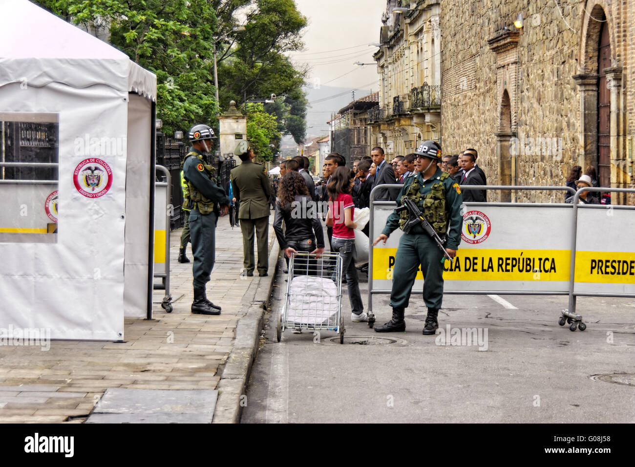 Präsidentengarde, Bogotá, Kolumbien Stockfoto