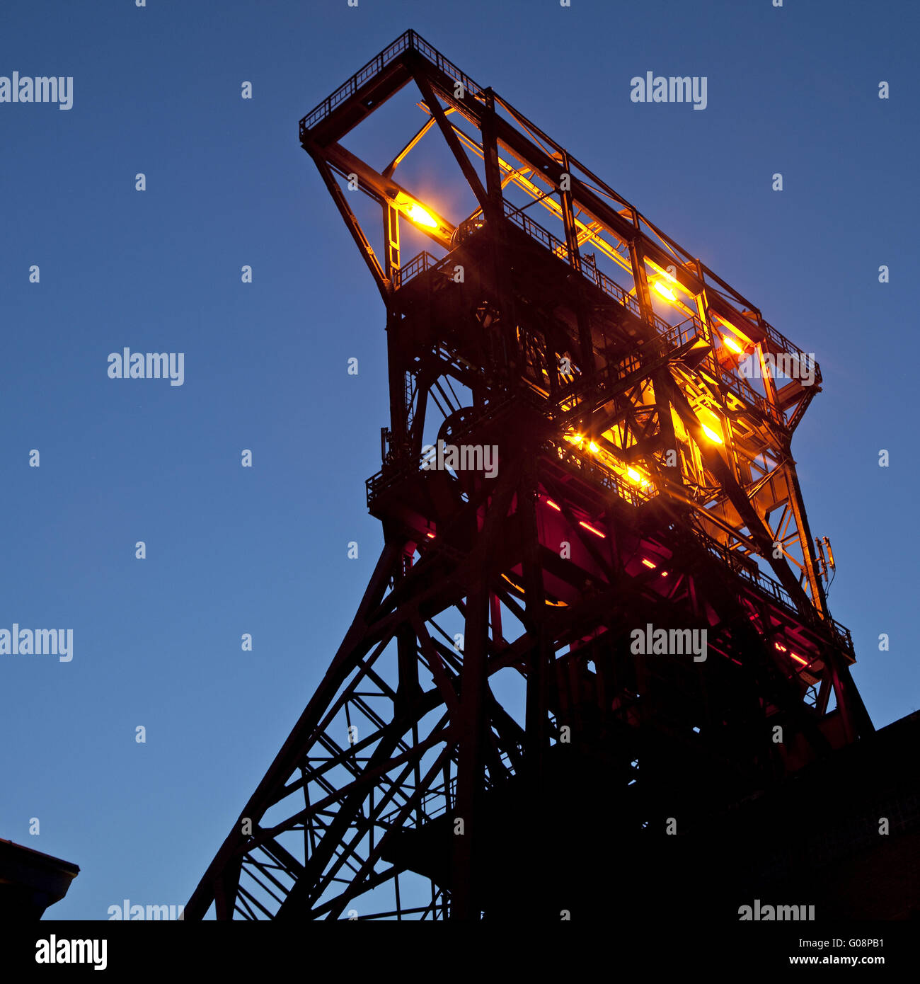 Das Fördergerüst der ehemaligen Zeche Konsolidierung Stockfoto