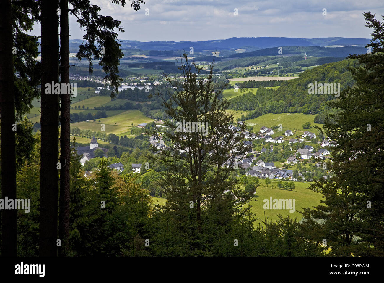 Ansicht von Schmallenberg im Sauerland, Deutschland. Stockfoto
