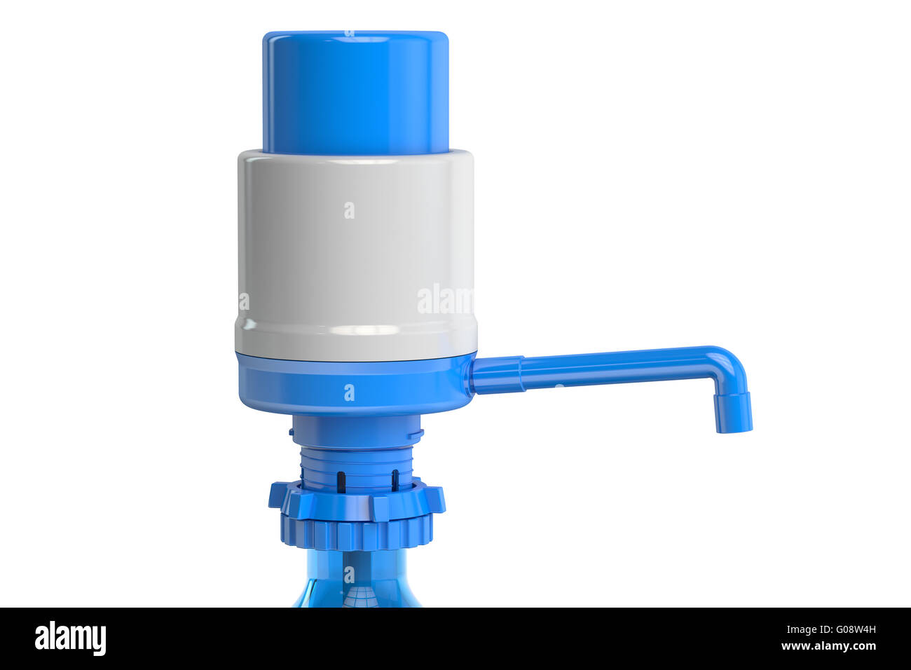 Gallone Flasche Trinkwasser Pumpe, Wasser-Dispenser. 3D-Rendering Stockfoto
