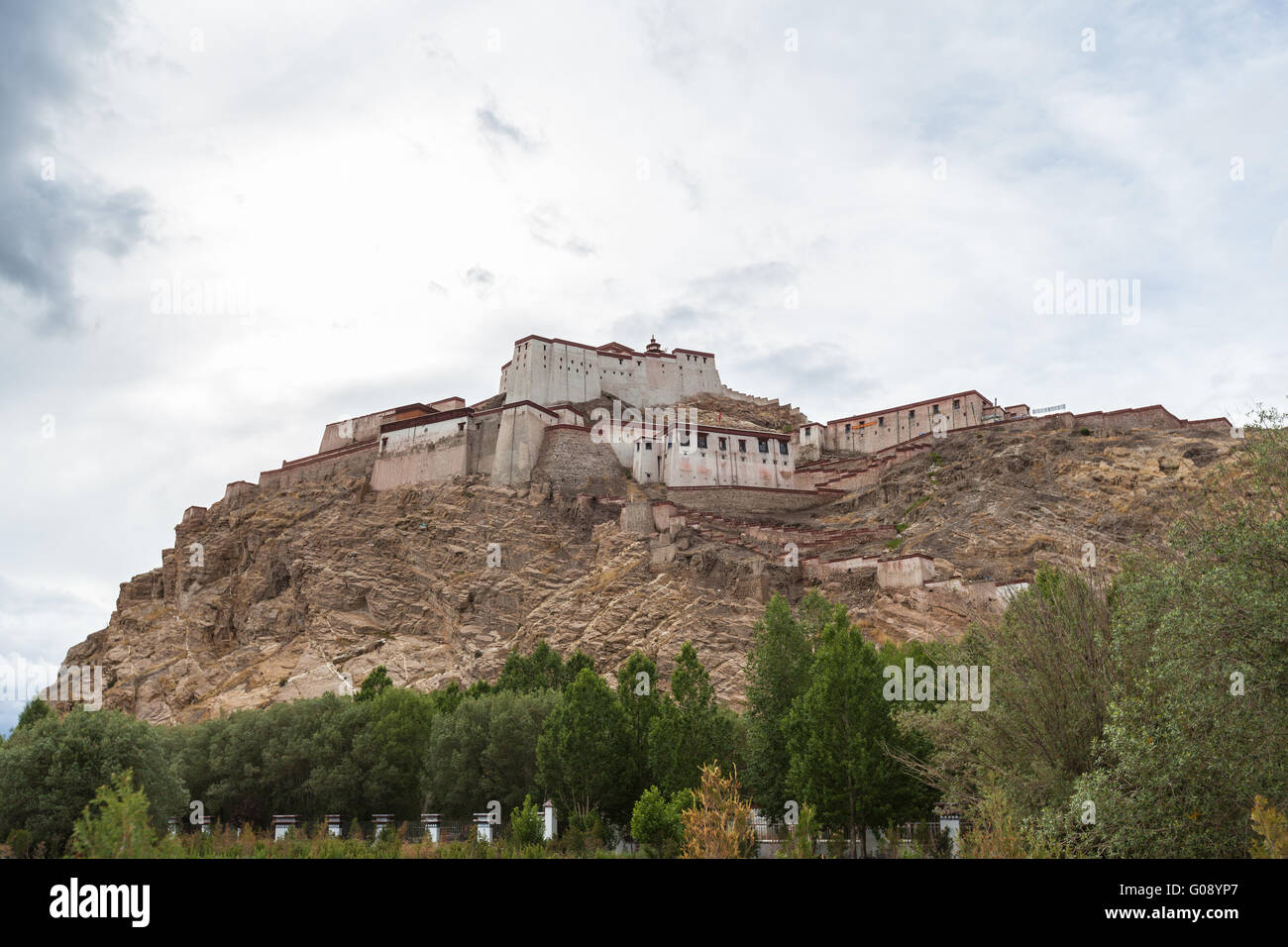 Blick auf die berühmte Festung in Gyantse, Tibet, China Stockfoto