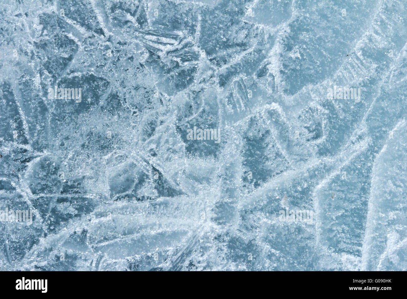 Eis-Textur aus Süßwasser Stockfoto