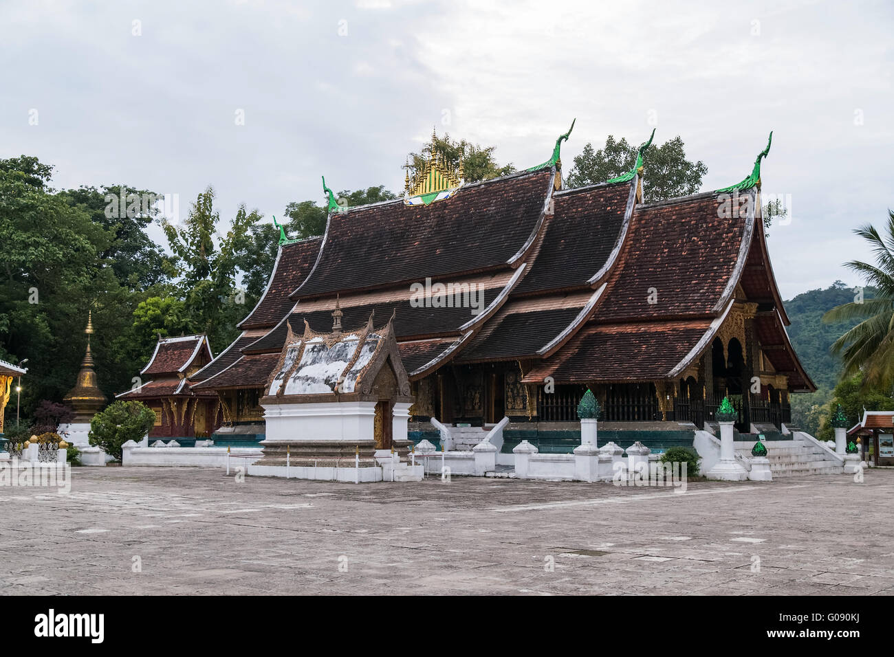 Wat Xieng Thong buddhistischen Tempel in Luang Prabang, Laos Stockfoto