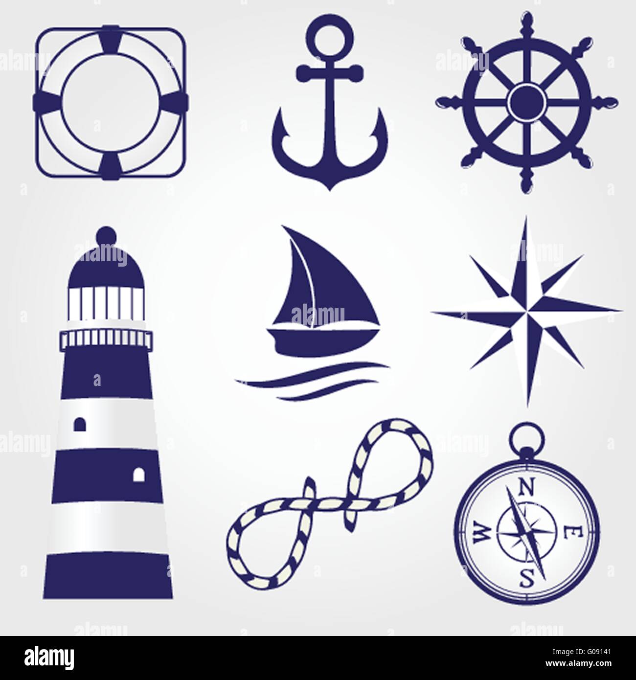 Marine Symbole Stockfoto