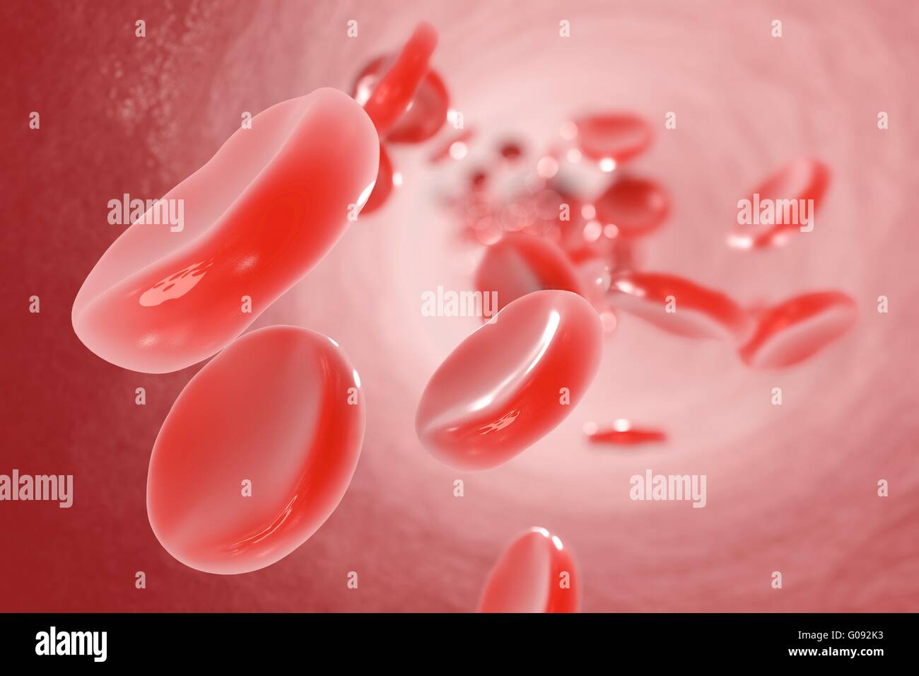 Rote Blutkörperchen, Computer Bild. Stockfoto