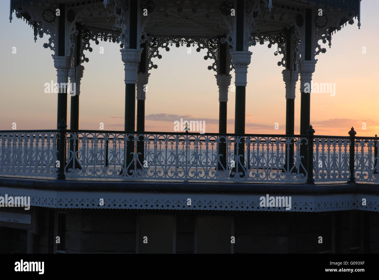Brighton Bandstand Sonnenuntergang Stockfoto