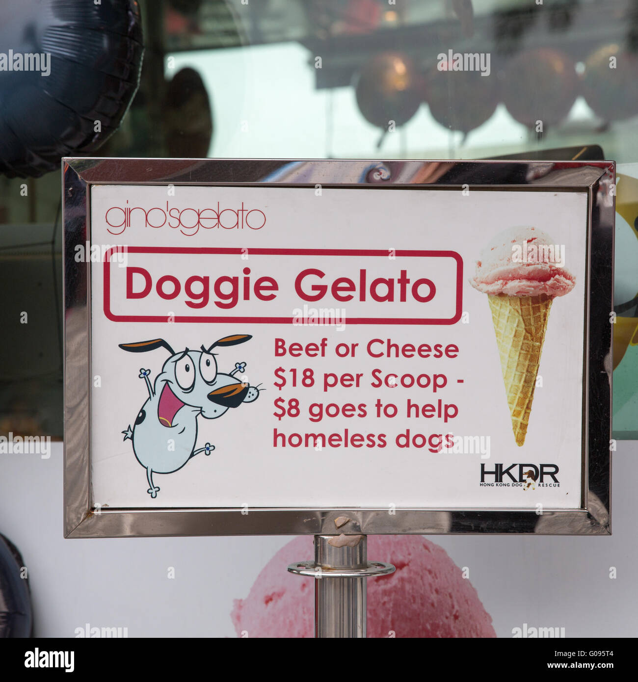 Ein Kreditor Display Eis Eis geeignet für Hunde in Hongkong Stockfoto