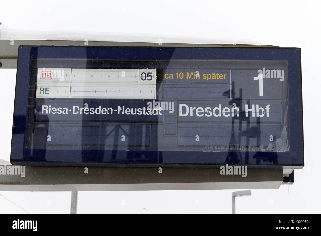 Indikator für die Deutsche Bahn Leipzig fahren Stockfoto