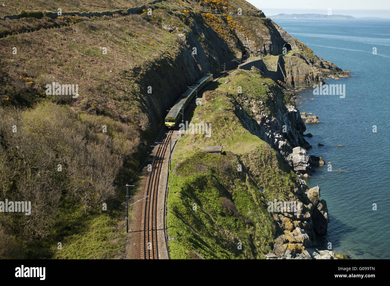 Cliffwalking zwischen Bray und Greystone, Irland Stockfoto
