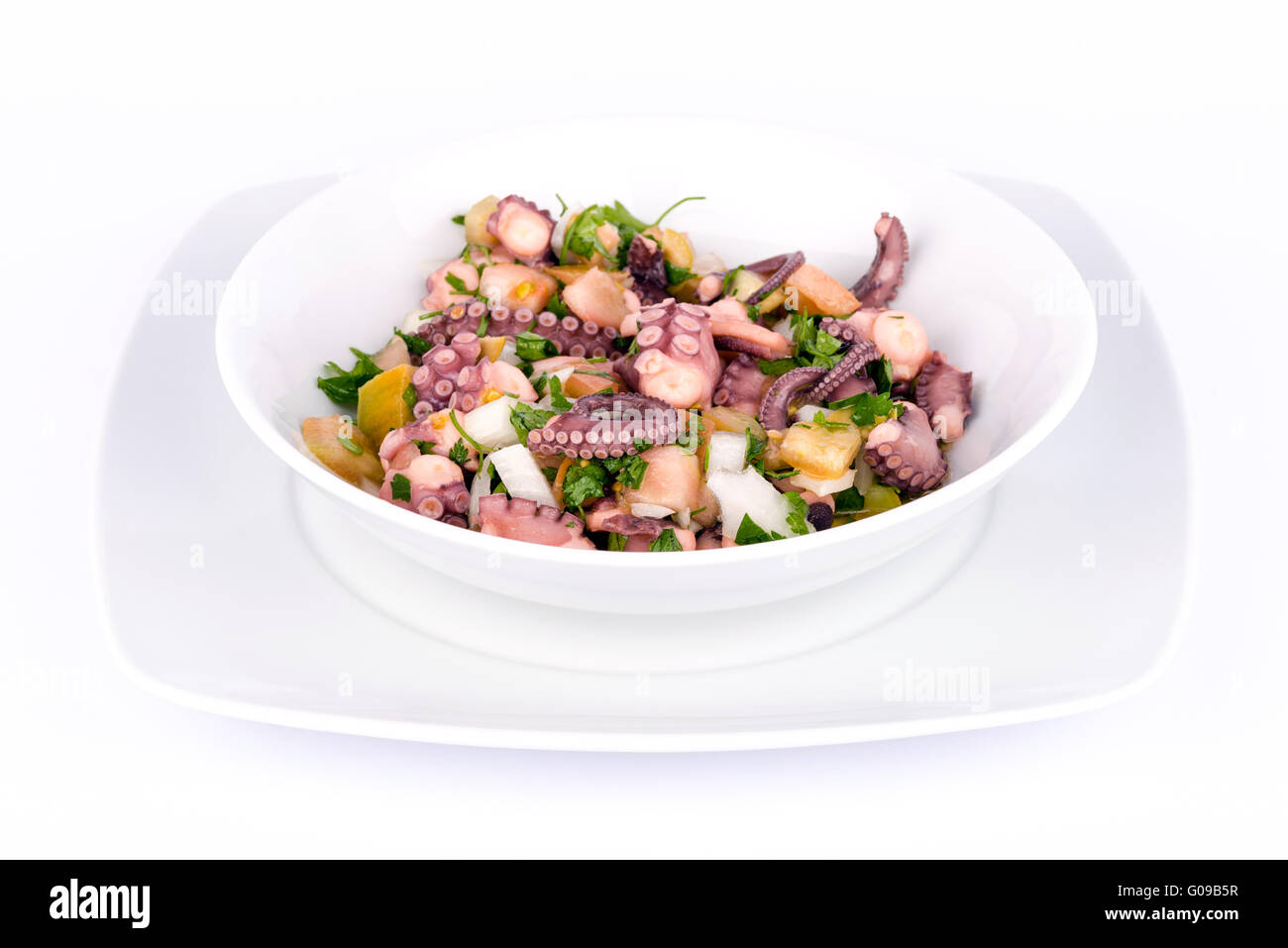 Oktopus-Salat. Stockfoto