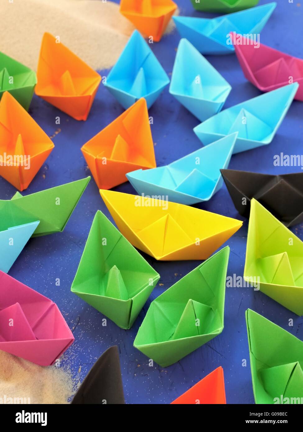 Papier Schiffe Stockfoto