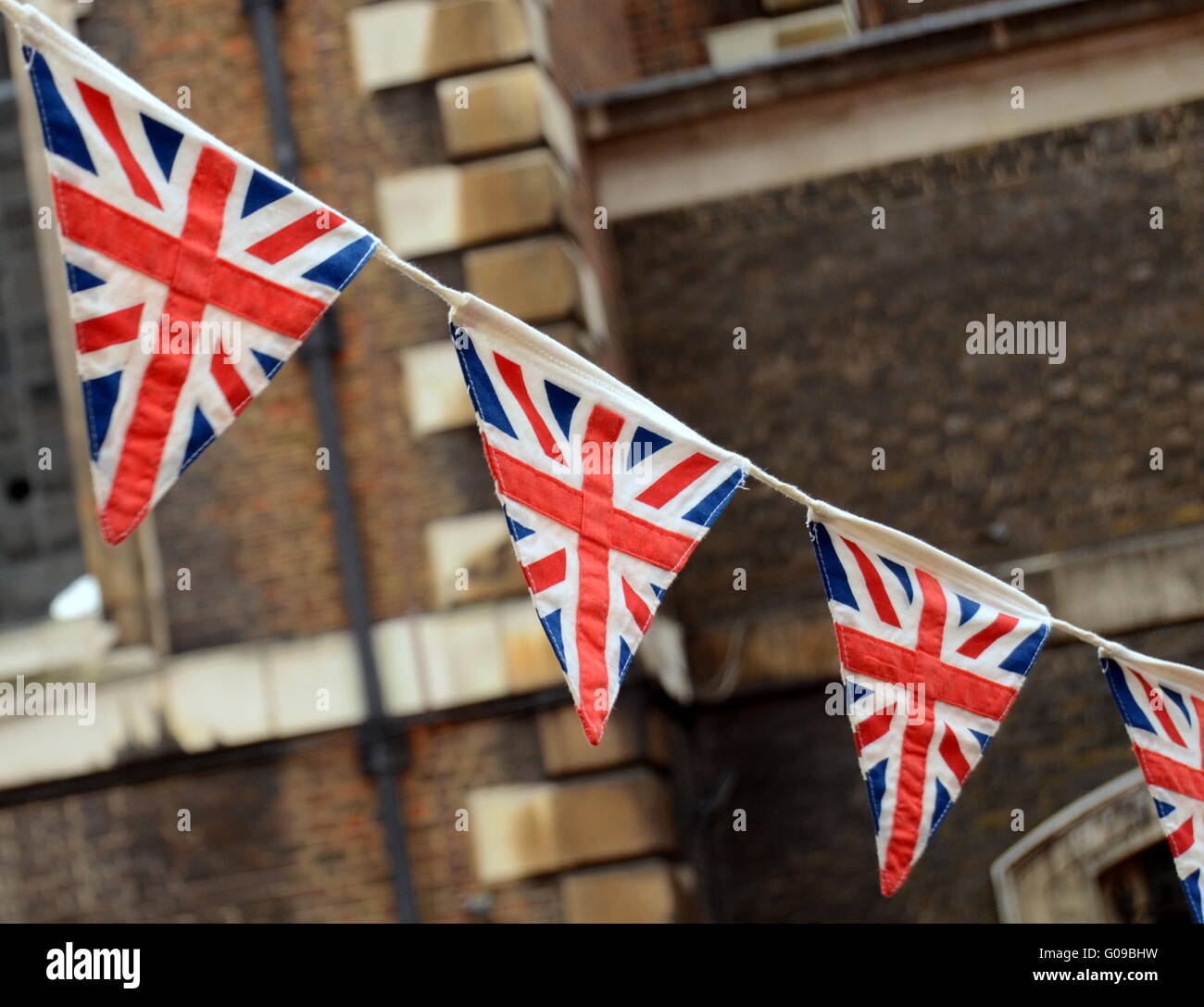 Eine patriotische Bild des britischen Bunting auf ein nationales Ereignis Stockfoto