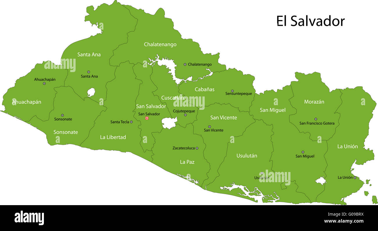 Karte von Green El Salvador Stockfoto