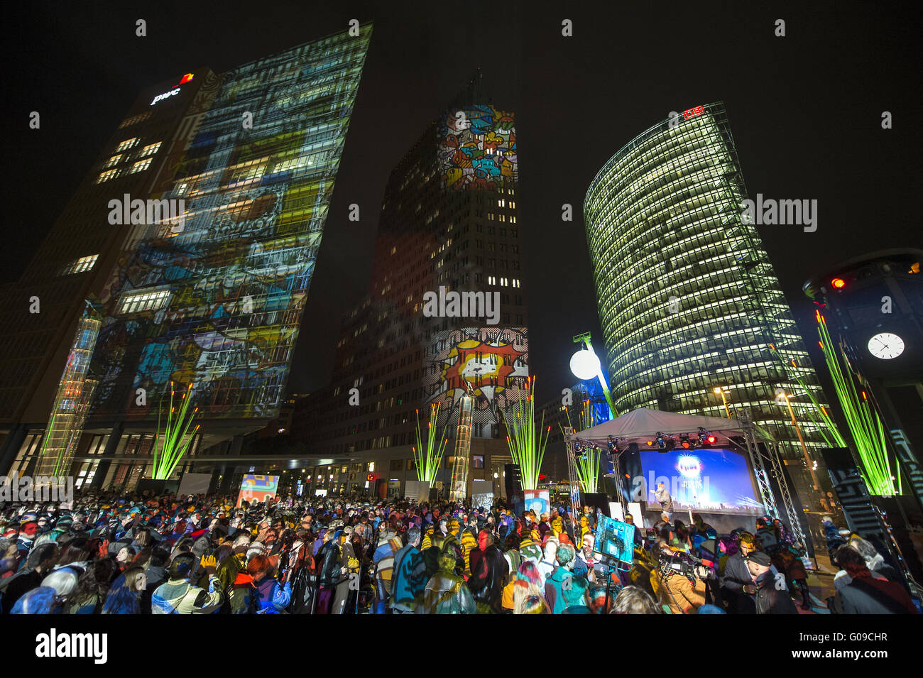 Offizielle Schreiben des Festival des Lichts. Stockfoto